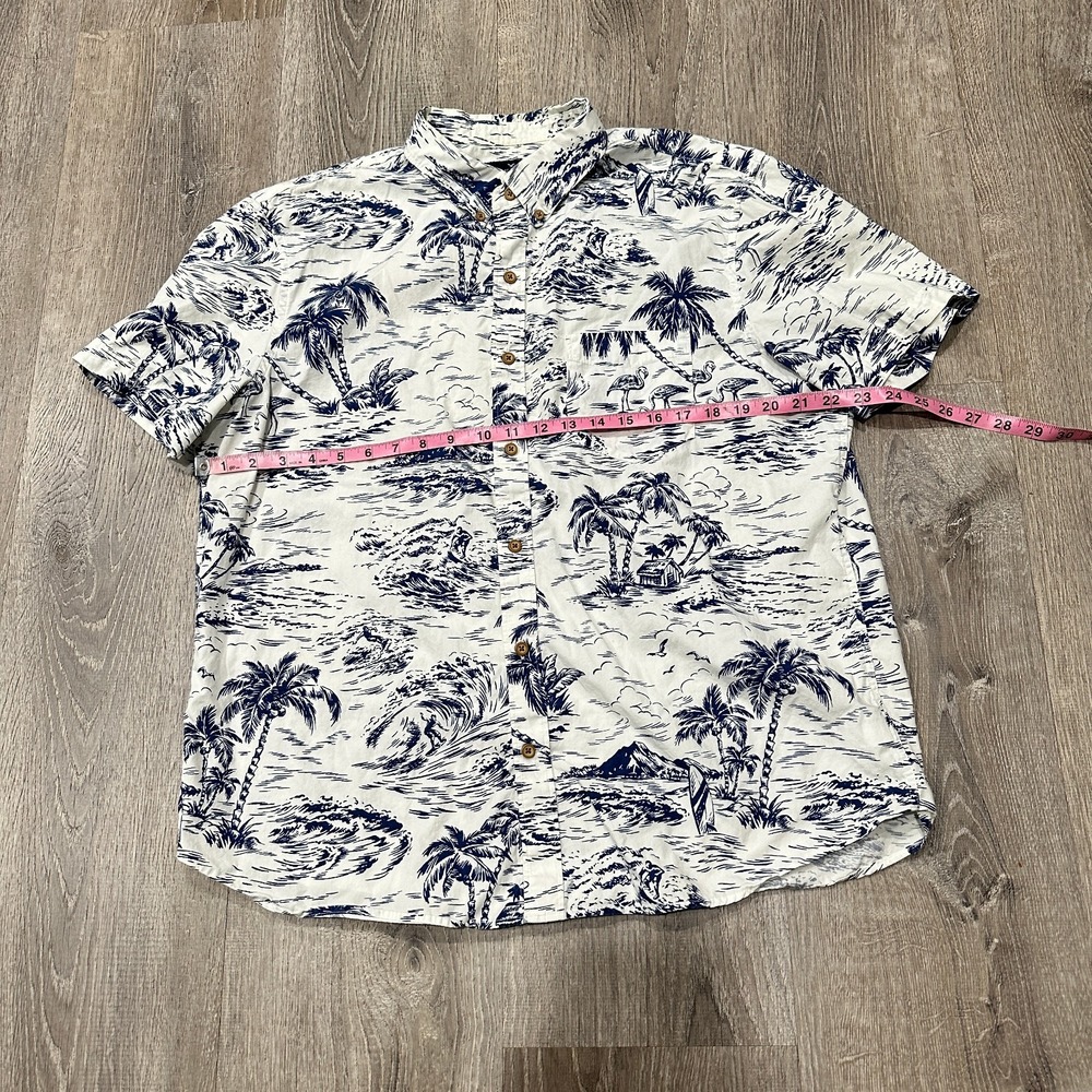 American Eagle Shirt Men's XL Hawaiian Tropical Palm Tree Button Down Shirt - Picture 5 of 11